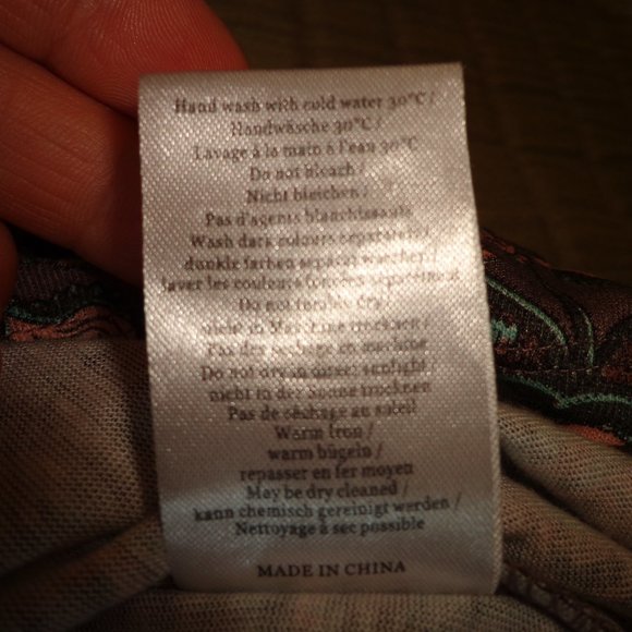 BRAND NEW Wrap Paisley Dress 2 Dusty Rose Short Raglan Sleeves Scoop Tie Neck - Picture 13 of 16